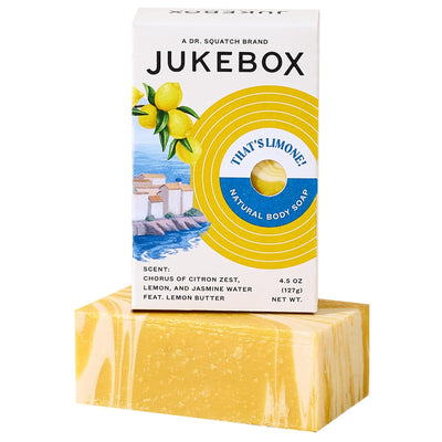 JUKEBOX Soap,That's Limone Scent, Natural Bar Soap for Women, Cold Process, Bath Soap with No Harmful Ingredients, Created for All Skin Types, Citron Zest,Lemon,Jasmine Water-a Dr. Squatch Brand-4.5oz