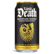Liquid Death, Sparkling Mountain Water, 12-Pack (12oz Cans), Real Mountain Source, Infinitely Recyclable Ice-Cold Cans, American Made