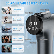 Massage Gun, Muscle Massage Gun for Athletes Handheld Electric Deep Tissue Back Massager, Percussion Massage Device for Pain Relief with 30 Speed Levels 9 Heads