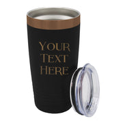 My Personal Memories Customized Personalized Stainless Steel Travel Tumbler with Lid - Engraved Double-Wall Vacuum Insulated for Him, Her Your Custom Text (20 oz, Black)