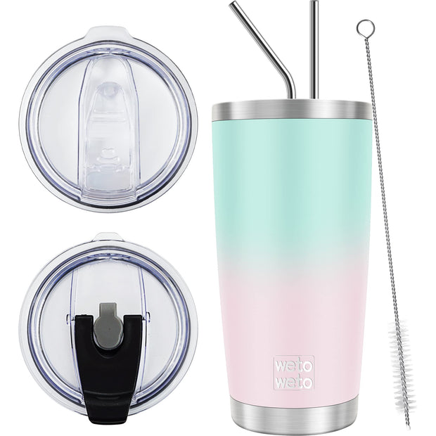 WETOWETO 20oz Tumbler, Stainless Steel Vacuum Insulated Coffee Travel Mug, Double Wall Powder Coated Insulated Coffee Mug Travel Mug with Lid Thermal Cup for Outdoor (Navy Blue, 1 Pack)