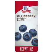 McCormick Blueberry Extract with Other Natural Flavors, Distinctive, Sweet Blueberry Flavor and Aroma for Baking Cookies, Cake, and Muffins, and Beverages Like Lemonade, Mocktails, and Smoothies, 1 fl oz