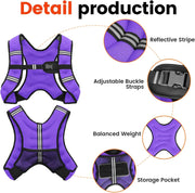 Weighted Vest, 6lb/8lb/12lb/16lb/20lb/25lb/30lb Weight Vest for Men Women, Body Weight Vests Adjustable with Reflective Stripe for Strength Training, Running, Training Workout, Jogging, Walking