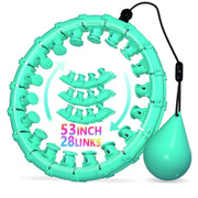 Weighted Hula Infinity Fitness Hoop for Adult Weight Loss, 2 in 1 Smart Fitness Workout Hula Circle Hoops with 28 Links(53 Inch), Exercise Fit Hoop Suitable for Women and Beginners