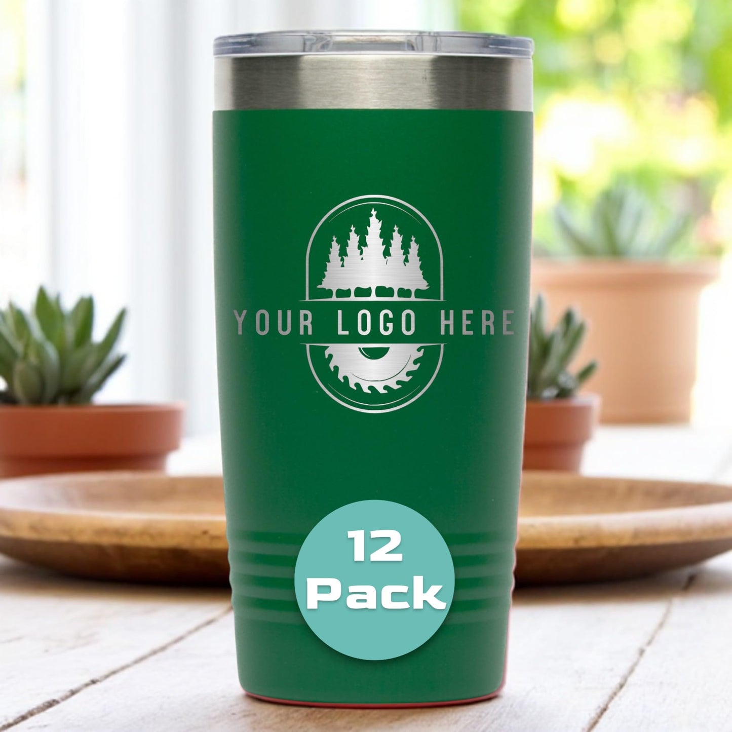 20oz Stainless Steel Tumbler - Upload Your Logo, Custom Engraved, Double Wall Vacuum Insulated Travel Mug, Ideal for Corporate Gifts, Events, and Sports Teams