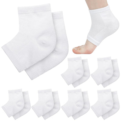 6 Pairs Moisturizing Heel Socks for Men Women Eczema Hydrating Sock Cracked Heel Treatment Feet Therapy Repair Wet Wrap Toeless Gel Socks for Adult Dry Cracked Foot Care Overnight