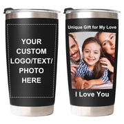 Personalized Tumblers with Engraved Name, Personalized Birthday Gifts for Men Women, Custom 20oz Stainless Steel Coffee Tumbler with Lids and Straws, Custom Travel Cup