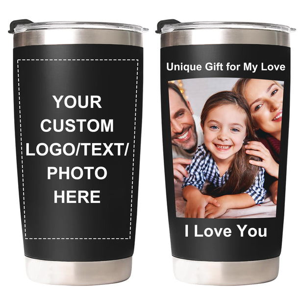 Personalized Tumblers with Engraved Name, Personalized Birthday Gifts for Men Women, Custom 20oz Stainless Steel Coffee Tumbler with Lids and Straws, Custom Travel Cup