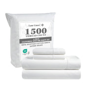 LANE LINEN 100% Egyptian Cotton White Sheets King Size - 1500 TC, 4 Pc - Luxury Sateen Weave Cotton King Size Sheets Set - 15" Extra Deep Pocket King Sheets Sets - White Bed Sheets