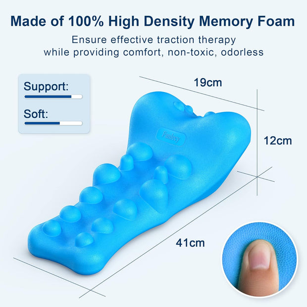 Neck and Shoulder Relaxer with Upper Back Massage Point, Cervical Traction Device Neck Stretcher for TMJ Pain Relief and Cervical Spine Alignment Chiropractic Pillow (Grey)