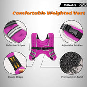 Weighted Vest Woman, 6lb/8lb/12lb/16lb/20lb, Adjustable Women Weighted Vest for Walking, Strength Training, Running, Fitness, Muscle Building, Black