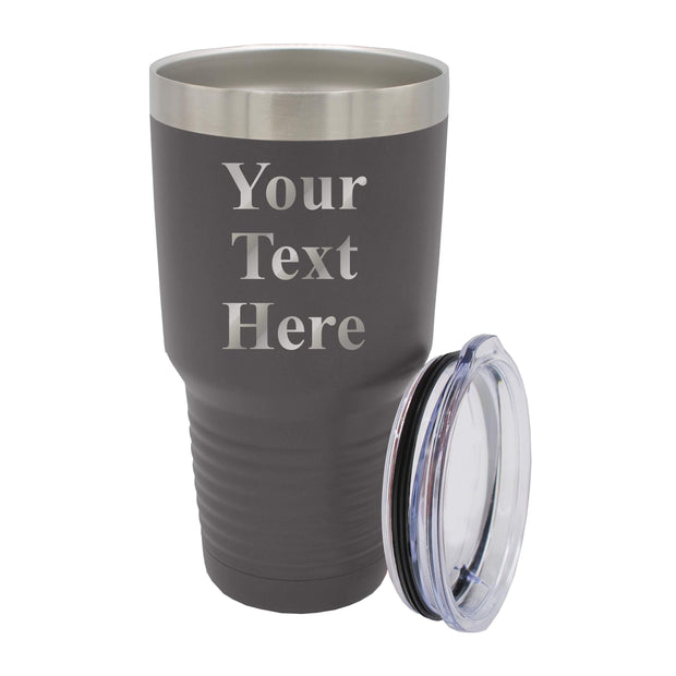 My Personal Memories Customized Personalized Stainless Steel Travel Tumbler with Lid - Engraved Double-Wall Vacuum Insulated for Him, Her Your Custom Text (20 oz, Black)