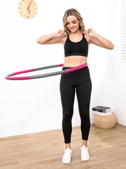 Weighted Exercise Hoop for Adults, 2.2lb Detachable Fitness Hoop, Adjustable Hoop with Jump Rope, Tape Measure and Carry Bag, Home Gym Workout