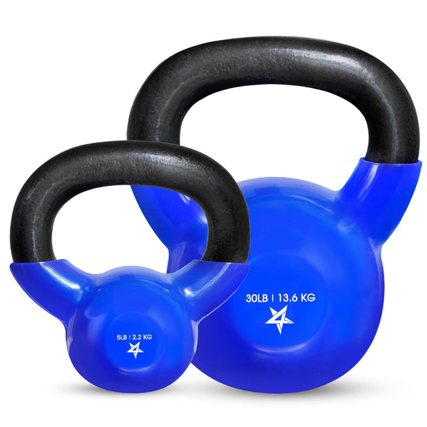 Yes4All Kettlebell Set Vinyl Coated Weights Combo for Full Body Workout Equipment Push up, Grip Strength Training, Dumbbell Weights Exercises
