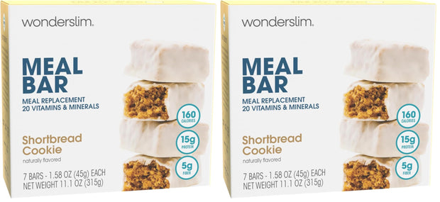 WonderSlim Meal Replacement Protein Bar, Variety Pack, 15g Protein, 20 Vitamins & Minerals (7ct)