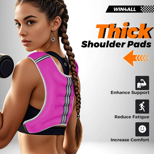 Weighted Vest Woman, 6lb/8lb/12lb/16lb/20lb, Adjustable Women Weighted Vest for Walking, Strength Training, Running, Fitness, Muscle Building, Black