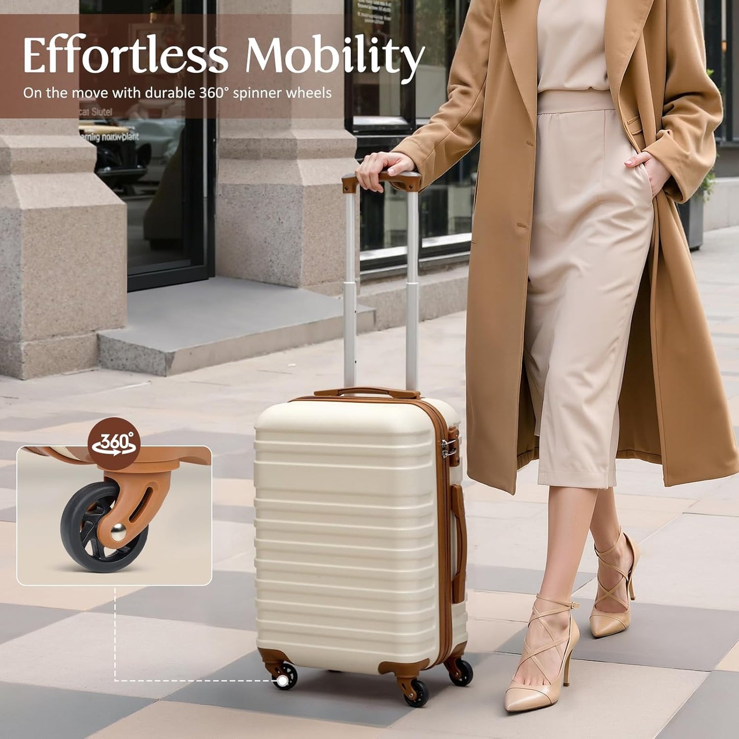 Coolife Suitcase Set 3 Piece Luggage Set Carry On Hardside Luggage with TSA Lock Spinner Wheels (Navy, 5 piece set)