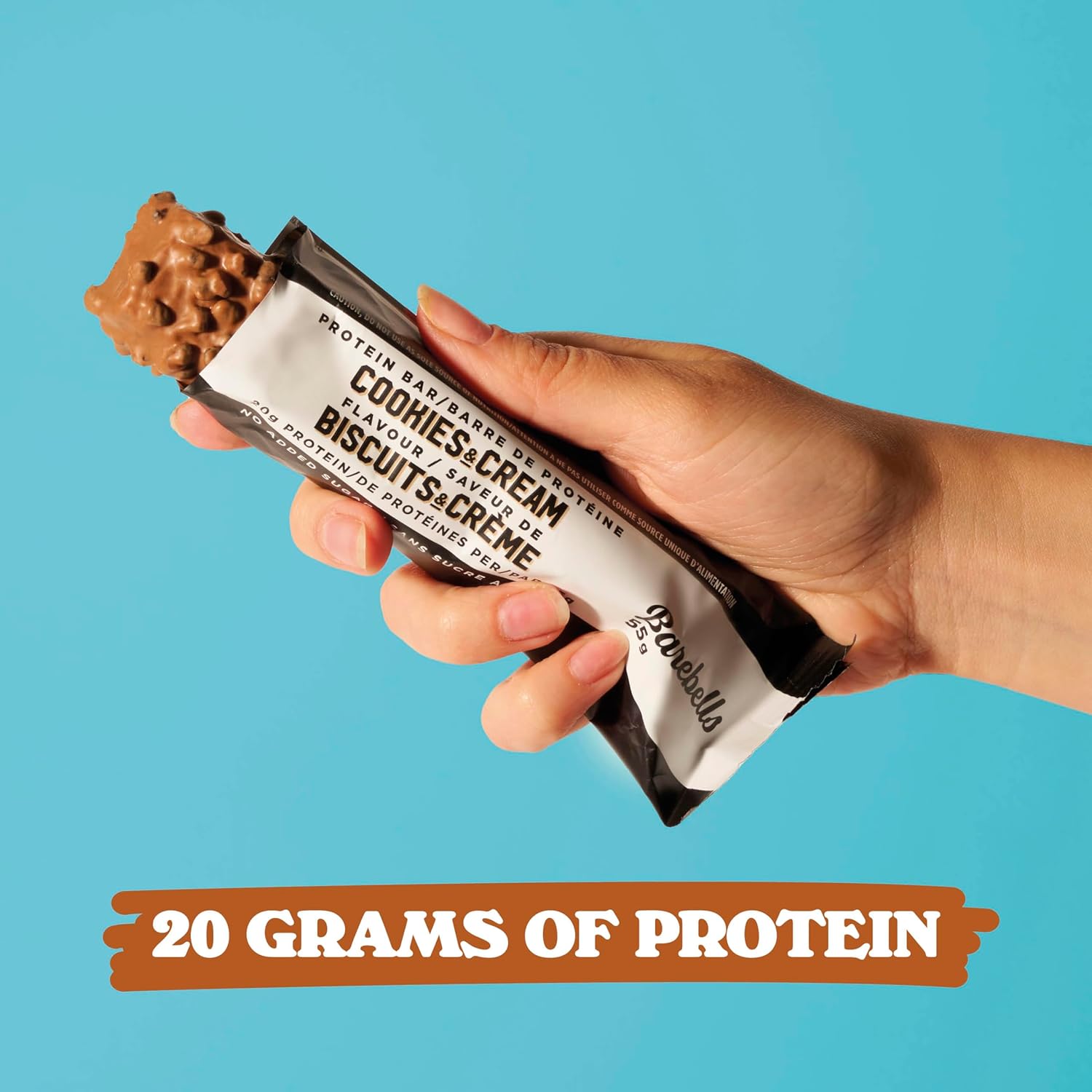 Barebells Protein Bars Cookies & Cream - 12 Count, Pack of 2 - Protein Snacks with 20g of High Protein - Chocolate Protein Bar with 1g of Total Sugars - On The Go Protein Snack & Breakfast Bars