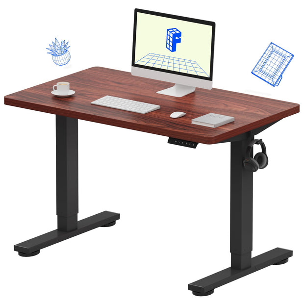 FLEXISPOT EN1 Whole-Piece Standing Desk, 48 x 24 Inches Height Adjustable Desk Stand up Desk Home Office Table for Computer Laptop (White Frame + Maple Desktop)