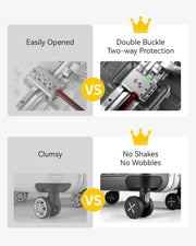 LUGGEX Checked Suitcase with Spinner Wheels, 28 Inch Aluminum Frame Zipperless Polycarbonate Hard Shell Suitcase, Charcoal Metallic