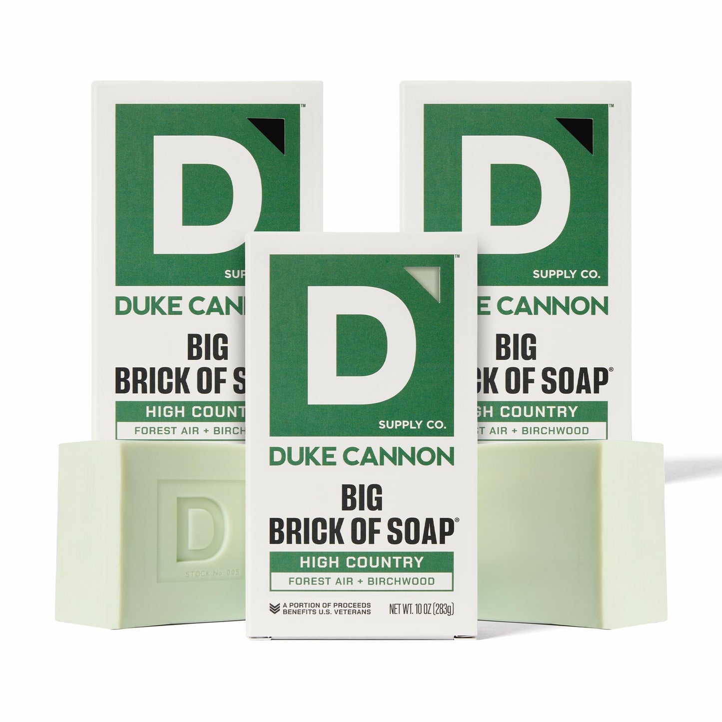 Duke Cannon Big Brick of Soap Midnight Swim - Refreshing Aquatic Scent with Green Top Notes, 10 oz. Men's Soap Bar (Pack of 3)