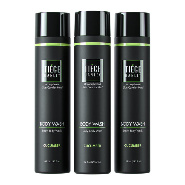 Tiege Hanley Daily Body Wash for Men | Gently Removes Dirt, Sweat and Oil | Cucumber Scent | 10 fluid ounces | Made in the USA | 2 Pack