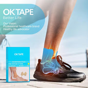 OK TAPE Precut Kinesiology Ankle Tape, 10 Pcs, Pain Relief, Prevent Ankle Sprain, Provide Support for Ankle Ligament, Elastic Athletic Tape, Breathable K Tape for Daily use - Beige