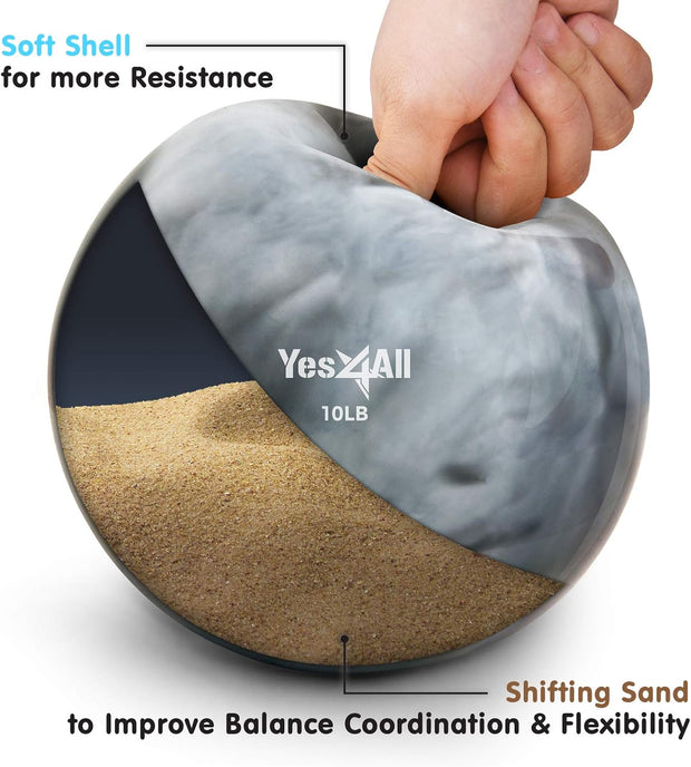 Yes4All Weighted Toning Balls for Exercise, Soft Medicine Balls for Exercise, Pilates, Yoga, Balance, Flexibility, 2-10lbs