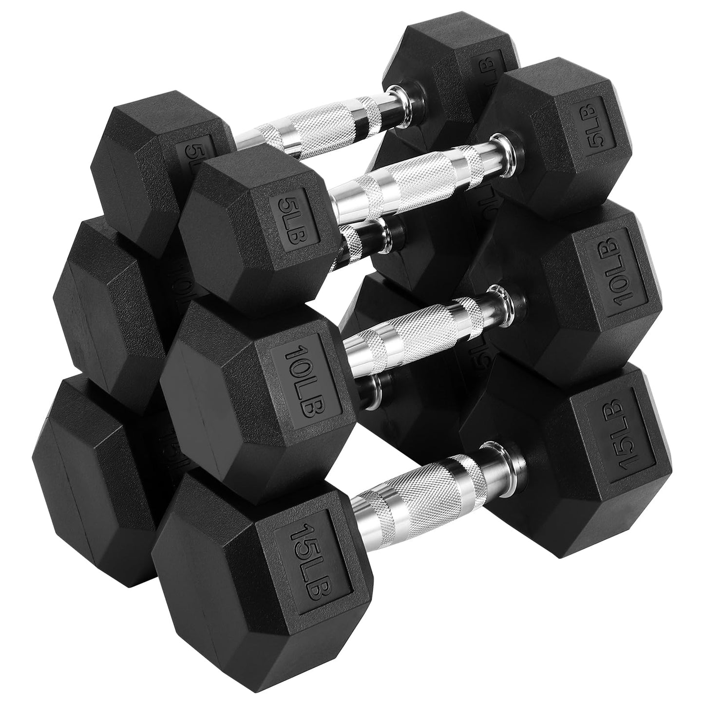 Hex Dumbbells Set, PVC Coated Exercises & Fitness Dumbbell Weights Set for Strength Training Home Gym