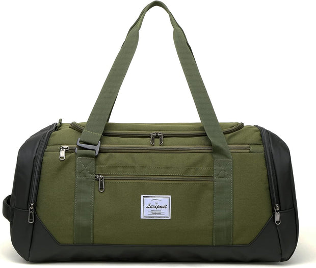 Laripwit Travel Duffle Bag for men 40L Medium Sports Gym Bag with Wet Pocket & Shoes Compartment Weekender Overnight Backpack for Traveling Duffel Bag Backpack for Women, Green