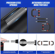 Twister Arm Trainer, 60-110lb Adjustable Resistance Workout Equipment Twister Arm Chest Exerciser Power Twister Bar, Portable Chest Press Machine Detachable Design Fitness for Home & Gym