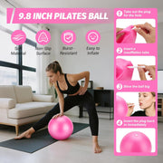 Pilates Ring Kit for Home Workouts, Pilates Equipment Essentials Kit with Magic Circle, Yoga Ring, Resistance Band, Ball, Accessories, Pilates Sets for Women as Fitness Gift (Pink)