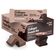Perfect Collagen Protein Bars, Gluten Free Grass Fed Collagen + MCT Oil, Low Carb, No Sugar Added, High Protein Snacks, Keto Diet Foods, 11g Protein, 18g Fat, 3g Net Carbs, Chocolate Chip, 12 Bars