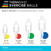 THERABAND Pro Series Exercise Ball, 26" Green Stability Trainer for 5'7"–6'1" Users, Anti-Burst Yoga & Pilates Ball, Balance & Core Trainer, For Athletes Fitness at Gym & Home