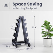 LIONSCOOL Premium Solid Steel Dumbbell Rack Stand Only, A-Frame Portable Weight Storage Organizer with Optional Tray and Wheels, Perfect for Home Gym Fitness Storage (200LBS/300LBS/700LBS Weight Capacity Available)