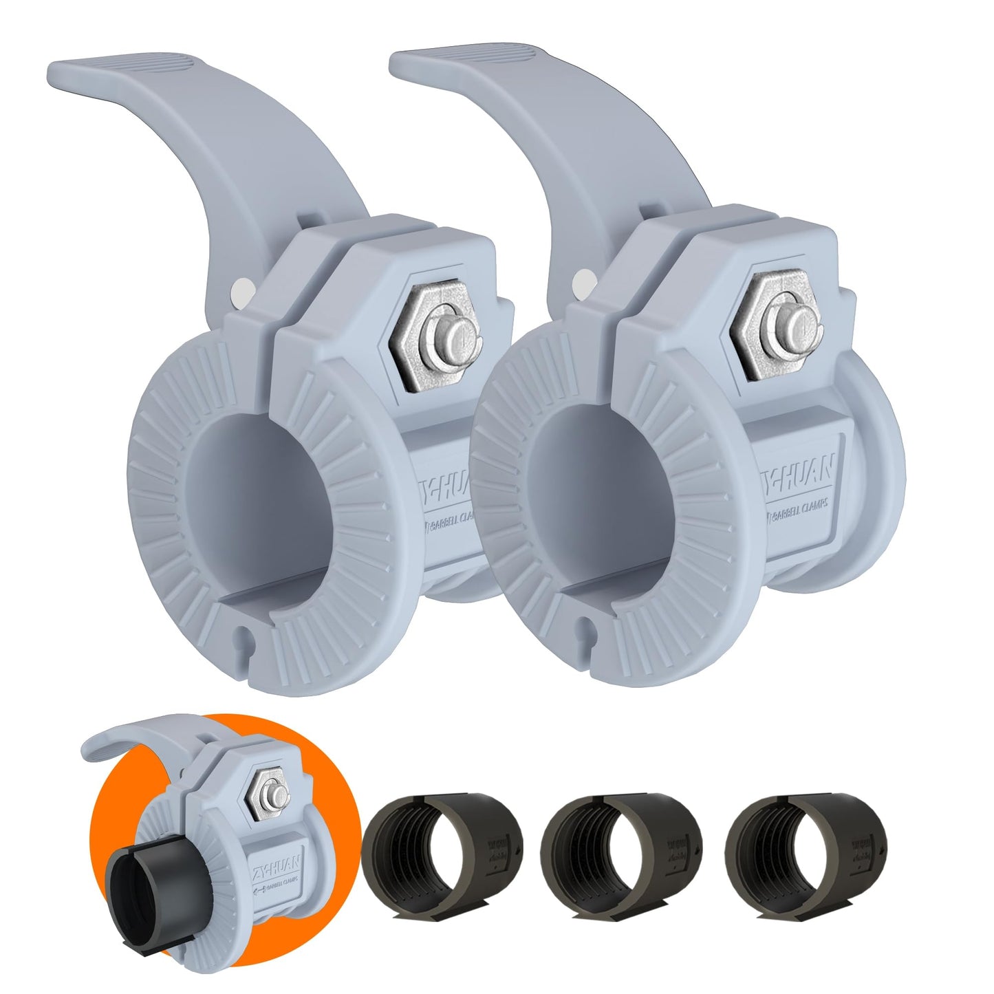 Barbell Clips 1 Inch Quick Release Weight Clamps 0.9-1.18inch Multi-Size Adjustable Olympic Clamps for Bars