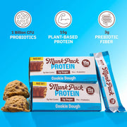 Munk Pack Sampler Pack Probiotic Protein Bars | Keto-Friendly 15g Plant Protein, 1g Sugar, 4g Net Carbs - Vegan, Low Carb, Gluten-Free Healthy Snacks | 5 Count