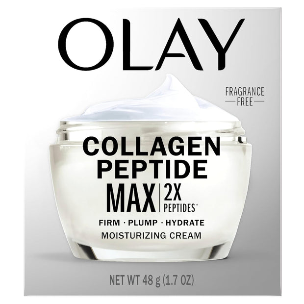 Olay Collagen Peptide Face Moisturizer, Firming Cream for Women, Fragrance-Free, Non-Greasy - Hydrating, Anti-Aging, Anti-Wrinkle, Smoothing of Fine Lines, Tightening Skin Care - Niacinamide, 1.7 Oz