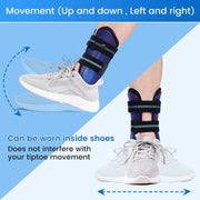 Velpeau Ankle Stabilizer Brace for Sprain, Ligament Injury (Grade 1 to 2), Tendonitis, Adjustable Stirrup Ankle Support Splint for Women and Men,Reversible Left & Right Foots,One Size(Foam Pads, Blue)