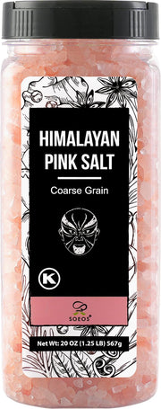 Soeos Whole Black Peppercorns 12oz + Himalayan Pink Salt 2lb, Salt and Pepper for Grinders, Black Peppercorn Refil, Pink Himalayan Sea Salt, 2 Piece Set