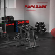 PAPABABE Adjustable Dumbbell Stand with 1 inch Plate Tree, Heavy-Duty Dumbbell Column Rack with 500LB Capacity - Compact Space-Saving Design, Anti-Tip Base & Ergonomic Height for Home Gym Organization