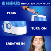 Vicks VapoSteam Medicated Liquid with Camphor, a Cough Suppressant, Helps Relieve Coughing, for Use in Vicks Vaporizers and Humidifiers, 8 Oz