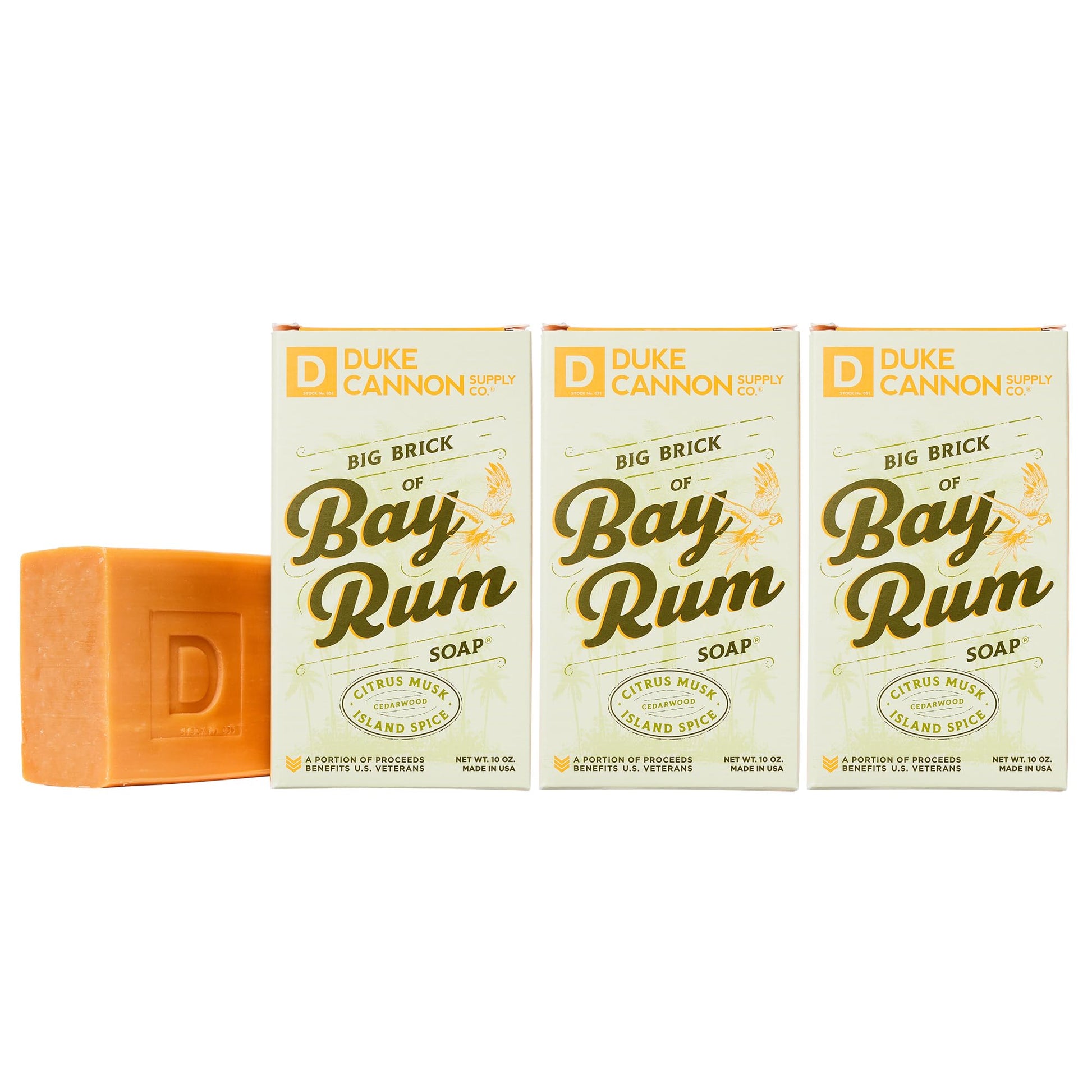 Duke Cannon Big Brick of Soap Midnight Swim - Refreshing Aquatic Scent with Green Top Notes, 10 oz. Men's Soap Bar (Pack of 3)