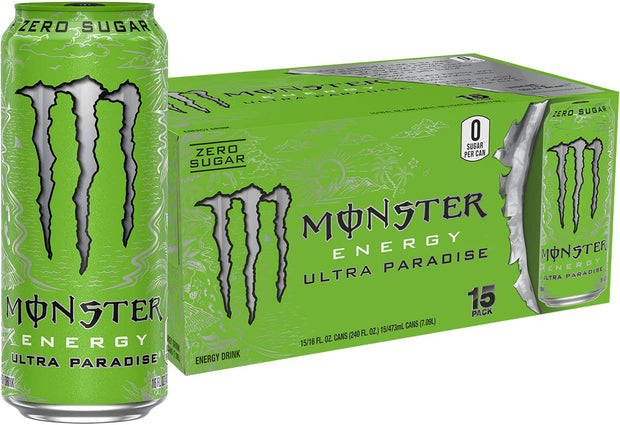 Monster Energy Ultra Violet, Sugar Free Energy Drink, 16 Ounce (Pack of 15)