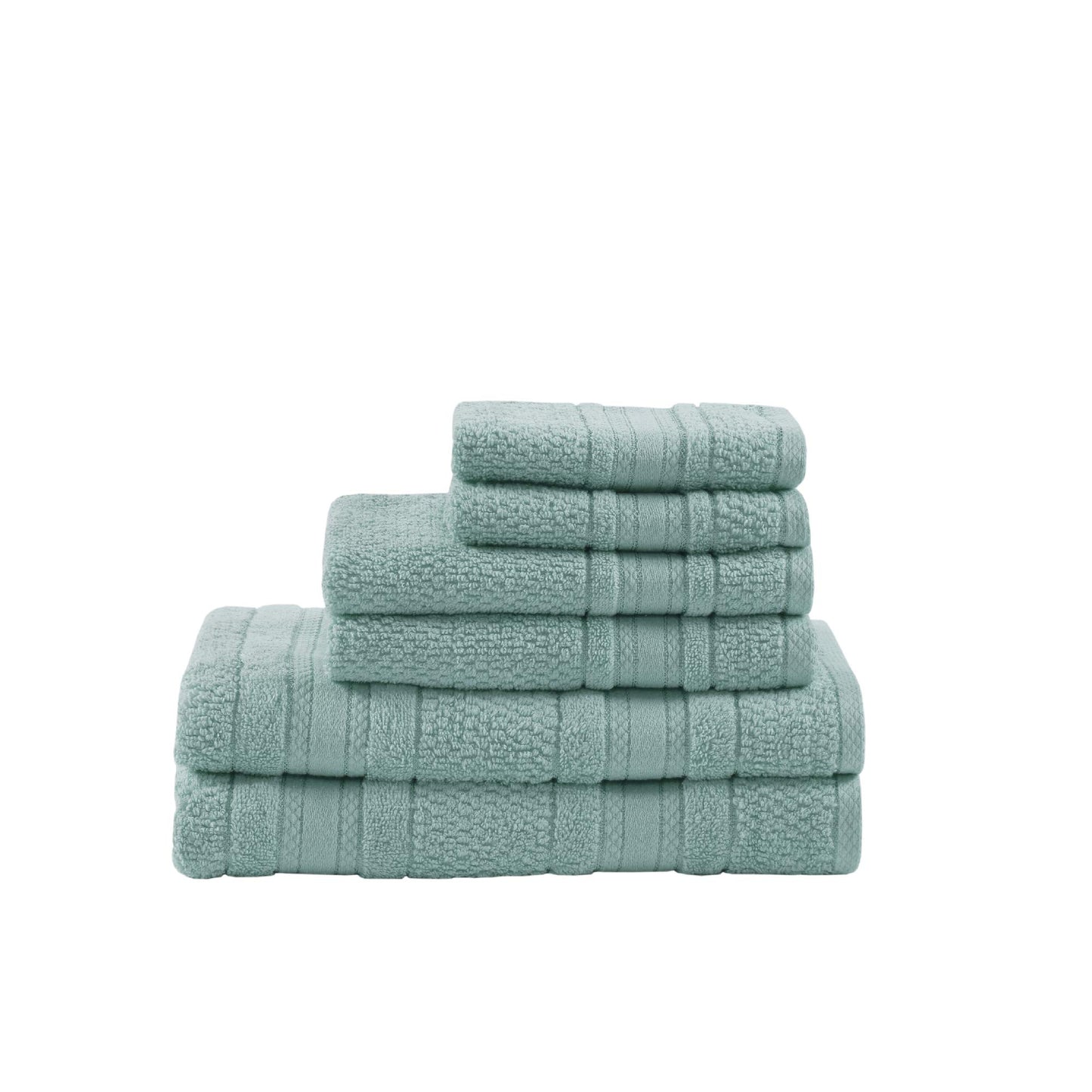 Madison Park Adrien 100% Cotton Soft Bathroom Towel Set, Highly Absorbent, Zero Twist, Quick Dry, Include 2 for Shower, 2 Hand & 2 Facial Wash Cloth, Multi Sizes, Coral 6 Piece