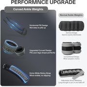 Sportneer Ankle Weights 0.5/1/2/3/5 LBS 1 Pair Wrist Leg Arm Weights for Women Men Kids Child with Adjustable Straps, Strength Weighted for Jogging Running Walking Fitness Gym Workout