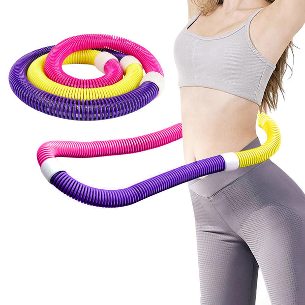 Weighted Soft Hula Circle for Adults - 3.3lb Foldable Fitness Hoop, Portable Home Gym Adults Body Waist Slimming Exercise Equipment