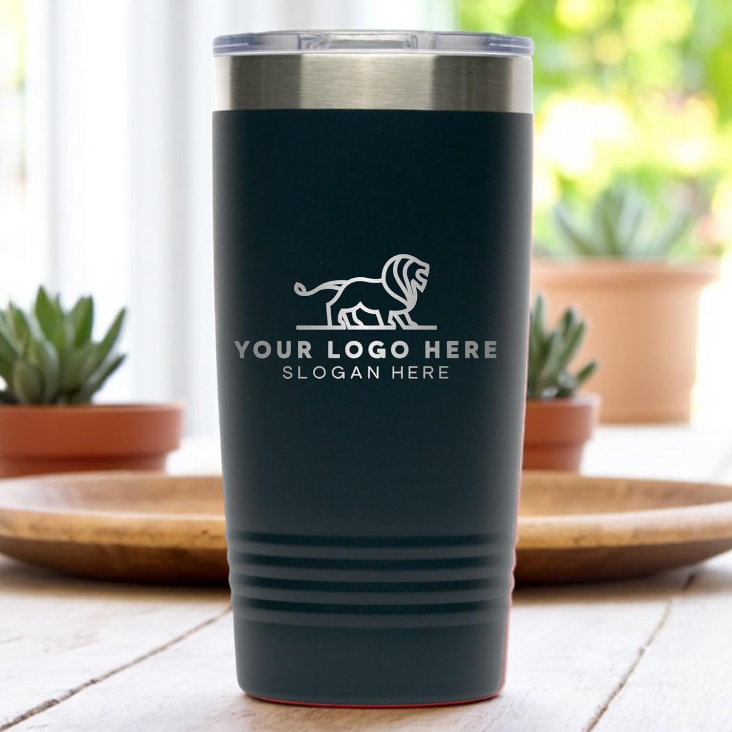 20oz Stainless Steel Tumbler - Upload Your Logo, Custom Engraved, Double Wall Vacuum Insulated Travel Mug, Ideal for Corporate Gifts, Events, and Sports Teams