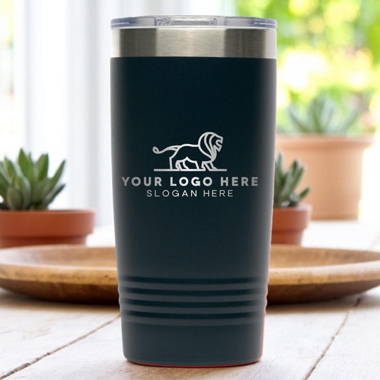 20oz Stainless Steel Tumbler - Upload Your Logo, Custom Engraved, Double Wall Vacuum Insulated Travel Mug, Ideal for Corporate Gifts, Events, and Sports Teams