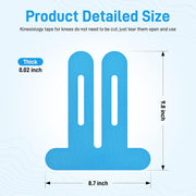 Kinesiology Tape for Knees, 10 Count Knee Tape for Knee Pain Relief Pre Cut, Latex Free Knee Tape, Support Muscles and Joints, Knee Kinesiology Tape Pre Cut, Waterproof and Elastic (Black)